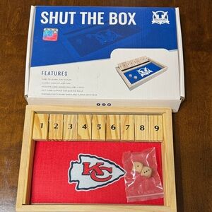 Wooden Shut the Box Game with Red and Natural Finish - Kansas City Chiefs